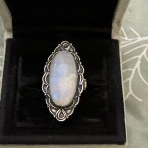 Vintage sterling silver large moonstone ring